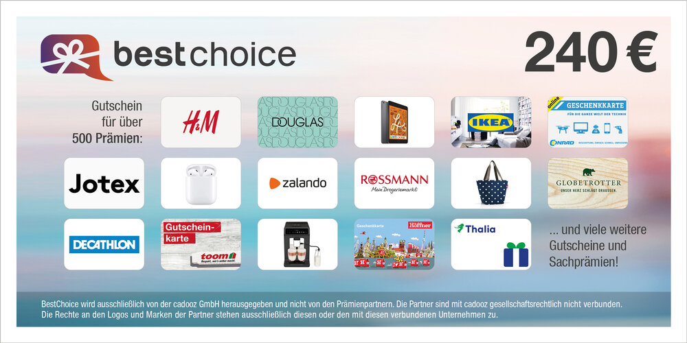 240,– € BestChoice-Gutschein