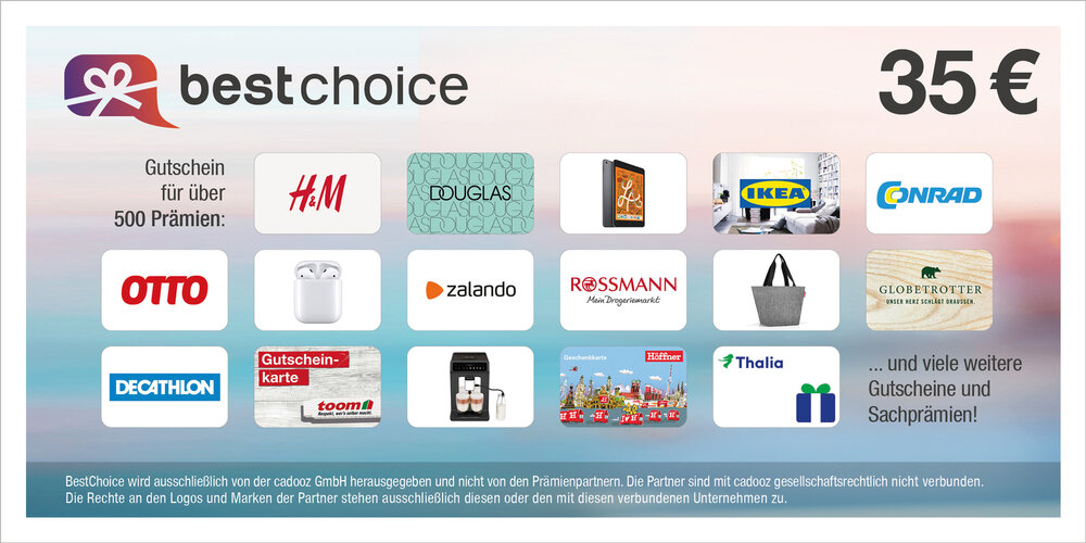 35,&ndash; &euro; BestChoice-Gutschein