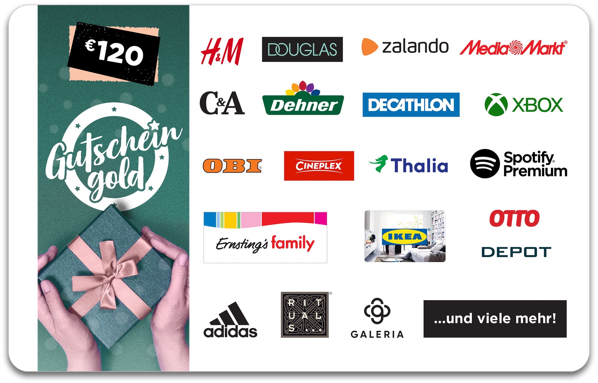 120,&ndash; &euro; GUTSCHEINGOLD Universal-Gutschein