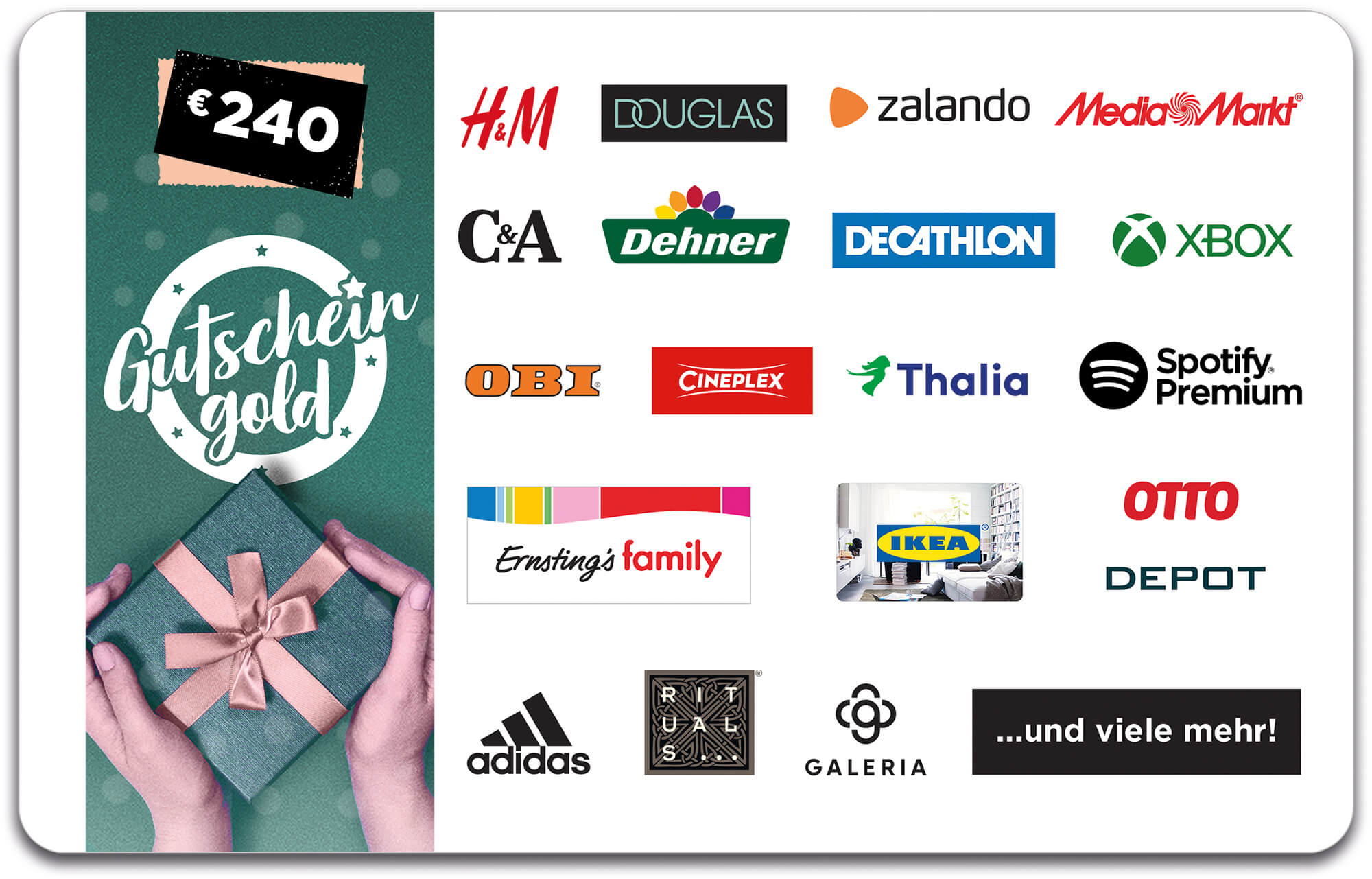 240,&ndash; &euro; GUTSCHEINGOLD Universal-Gutschein
